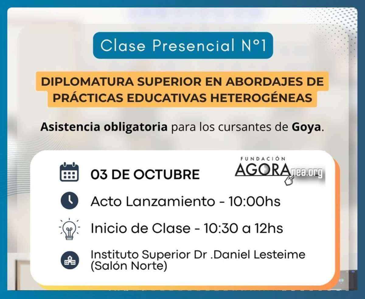 Acto de apertura y primera clase Presencial de la Diplomatura Superior en Abordajes de Prácticas Educativas Heterogéneas