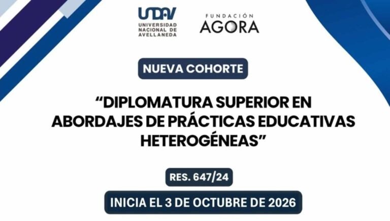 ABIERTA LA INSCRIPCIÓN: NUEVA COHORTE DE LA «DIPLOMATURA SUPERIOR EN ABORDAJES DE PRÁCTICAS EDUCATIVAS HETEROGÉNEAS»